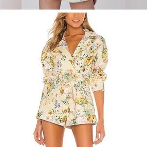 FOR LOVE AND LEMONS: Light Yellow Floral Romper